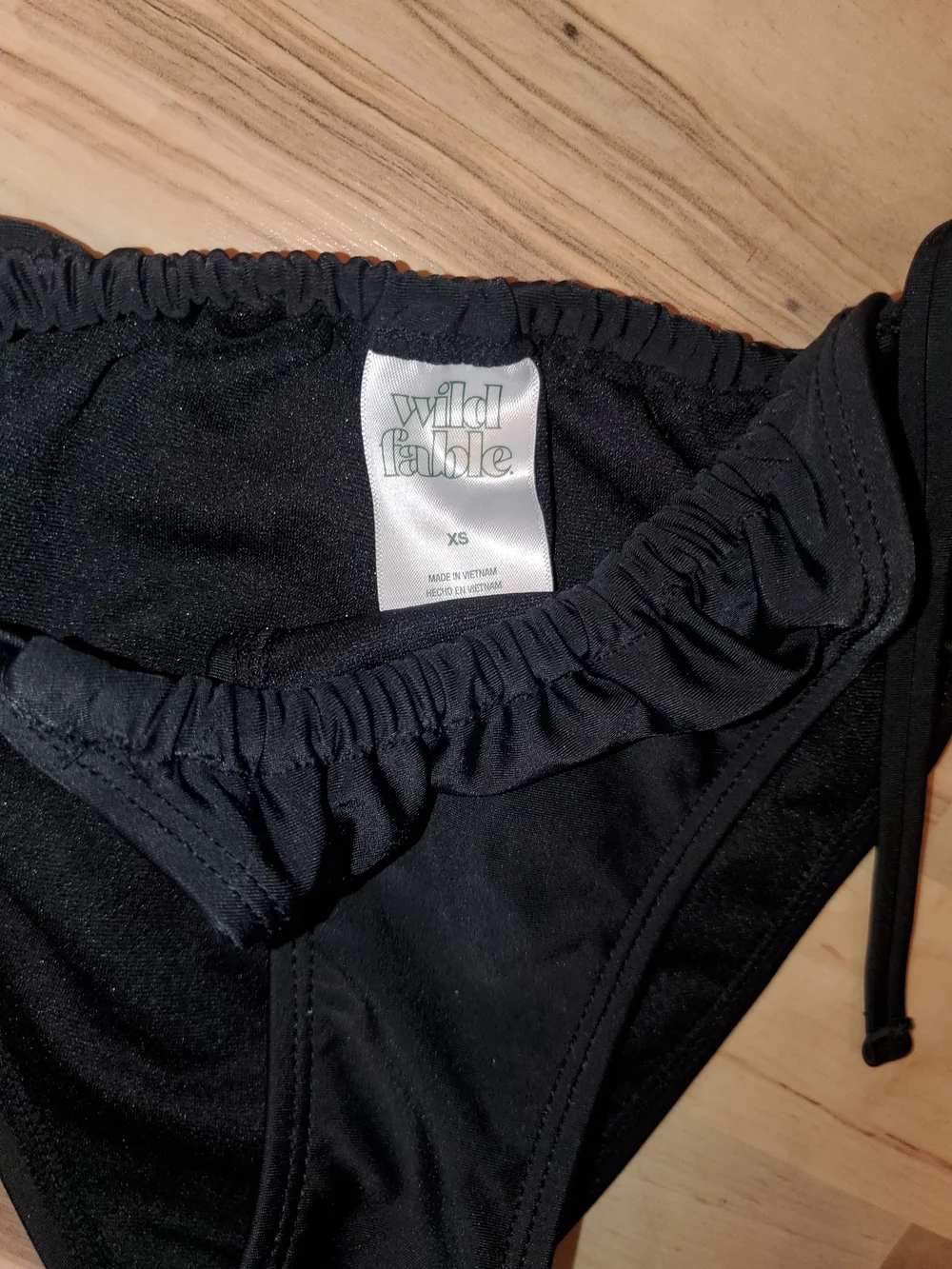 Wild Fable Black Ruched Side-Tie Bikini Bottoms Size XS